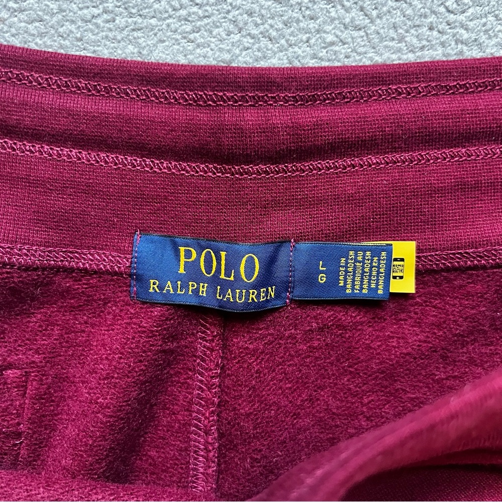 Polo Ralph Lauren Sweat Pants Mens Large Red Embroidered Pony Fleece Joggers - Picture 5 of 11